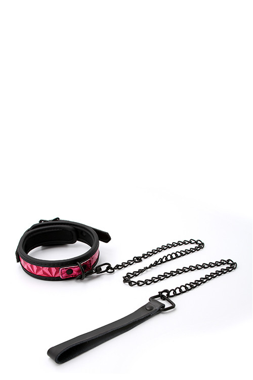Нашийник із повідцем NS Novelties SINFUL 1INCH COLLAR PINK