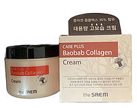 Крем для обличчя зволожуючий корейський The Saem Care Plus Baobab Collagen Cream