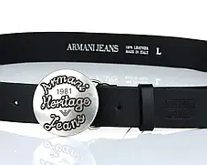 Ремінь шкіряний Armani 1788 BLACK, фото 3