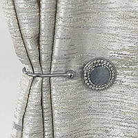 Шторный магнит-крючок классический, декоративный серый подхват для штор