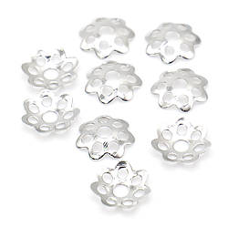 Обіймач для намистин квітка 6 мм Серебро +-300 шт.