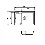 Гранітна кухонна мийка Adamant GENERAL Чорний, фото 2