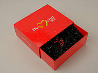Коробка для подарунка з висувною кришкою на стрічці, 160х270х80 мм, фото 3