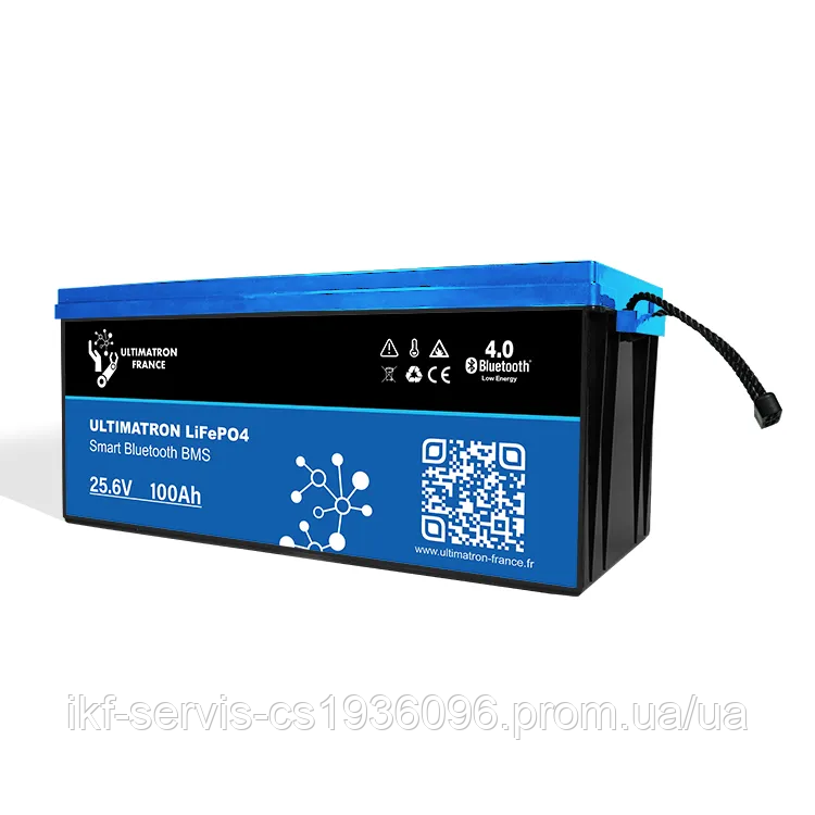 Акумулятор літій-залізо-фосфатний LiFePO4 Smart BMS з Bluetooth, 25,6 В 100 Ah (для котла, будинку, квартири)
