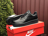 Мужские демисезонные кроссовки Nike Air Force черные прошитые ,найк айр форс