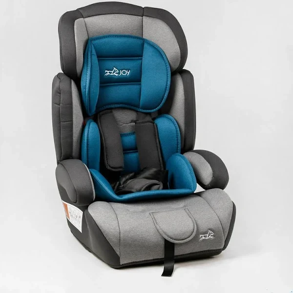 Дитяче автокрісло з бустером 1-12 років JOY 25700 - GB, група 1/2/3, вага дитини від 9-36 кг, сіро-блакитний