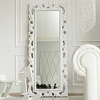 Дзеркало навісне Лара в декоративній білій прямокутній рамі 1800x750 ТМ Миро-марк