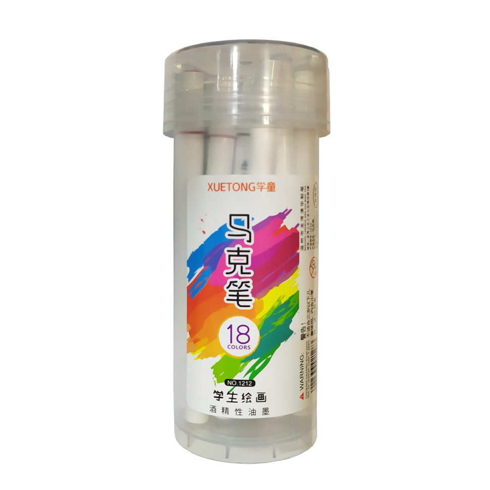 Набір скетч-маркерів Bambi 1212-18, 18 кольорів у тубусі, фото 1