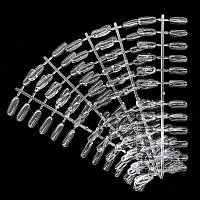 Набор (5 шт./уп. х 24 типсы) пластиковой палитры-линейка "Овал" - для презентации дизайна ногтей. Прозрачный