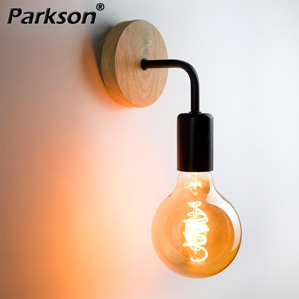 Дерев'яна настінна лампа Vintage Sconce настінні світильники E27 110V 220V приліжкові ретро лампи промисловий декор їдальня спальн