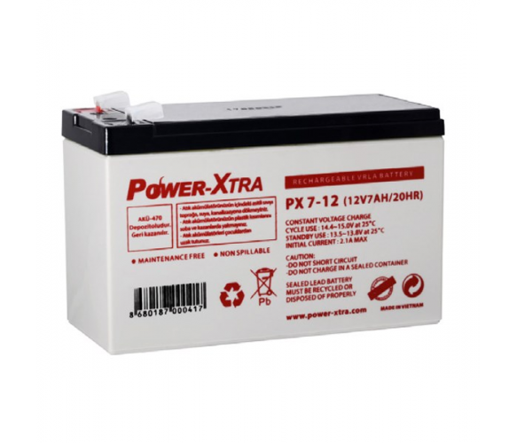 Акумуляторна батарея AGM Power-Xtra PX7-12(28W), Gray Case, 12 V 7.0 Ah 151 х 65 х 94