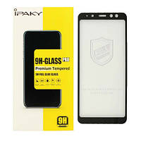 Защитное стекло для телефона Samsung A530 (A8 2018) черное iPaky