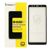 Защитное стекло для телефона Samsung A750 (A7 2018) черное iPaky