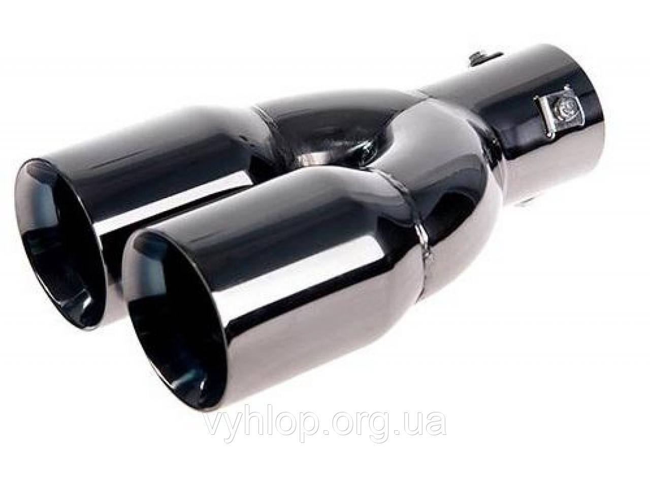 Насадка на глушник подвійна кругла, вхід.d 64 мм/довг. 244 мм/2*вихідний.d 76 мм - СЕРА