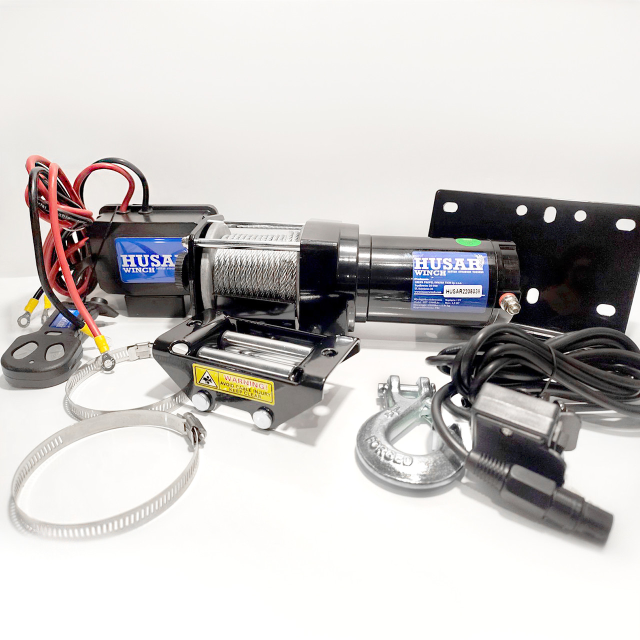 Лебідка електрична 1,13 т 12V BST 2500 LBS Husar Winch, фото 1