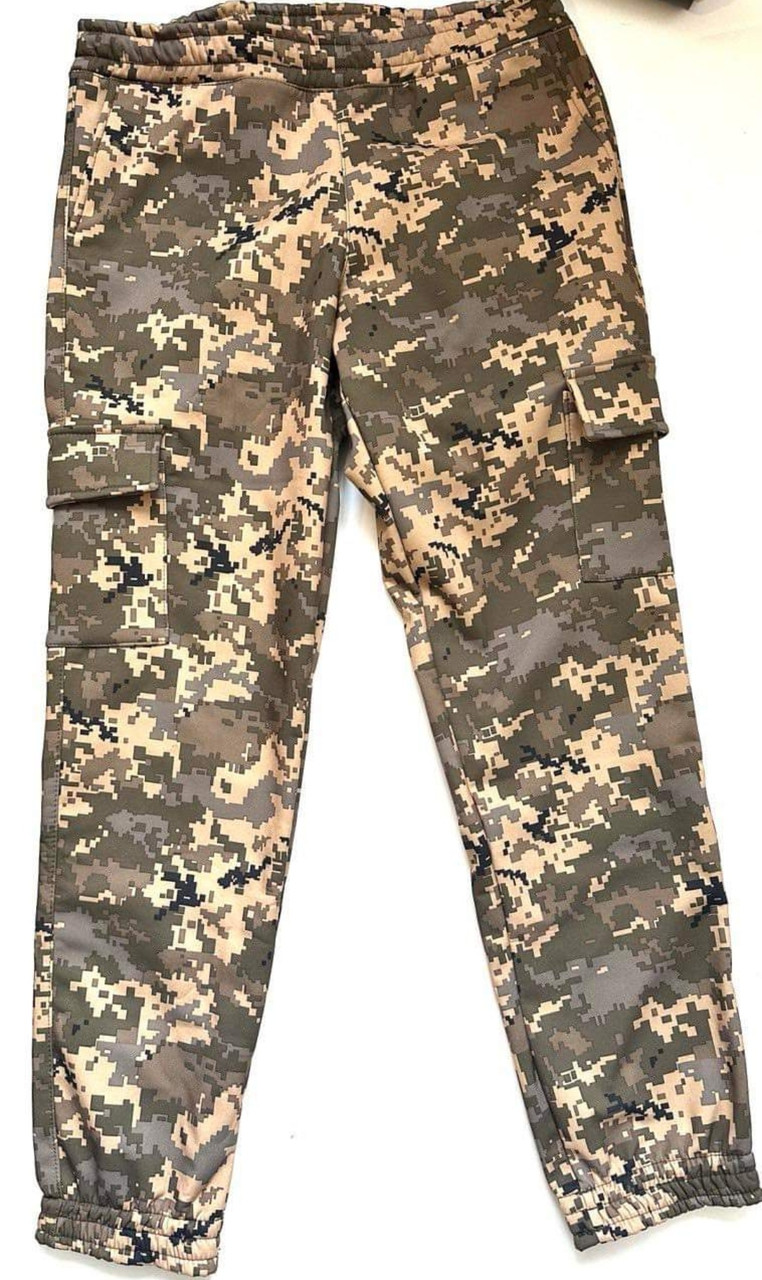 Штани зсу піксель на флісі, штани софтшел піксель, фото 1
