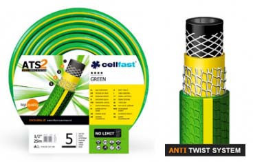 Шланг для поливання cellfast Green ATS2 п'ятишаровий армований 5/8 дюйма (16 мм) 25 метрів пр-во Польща