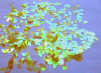 Пленка для эффекта "Битое стекло" порезанная в колбочках желтая