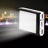 Power Bank повербанк на сонячній батареї Solar Power-20000mAh, лампа 20 LED, ліхтарик, УМБ на 2хUSB, фото 3