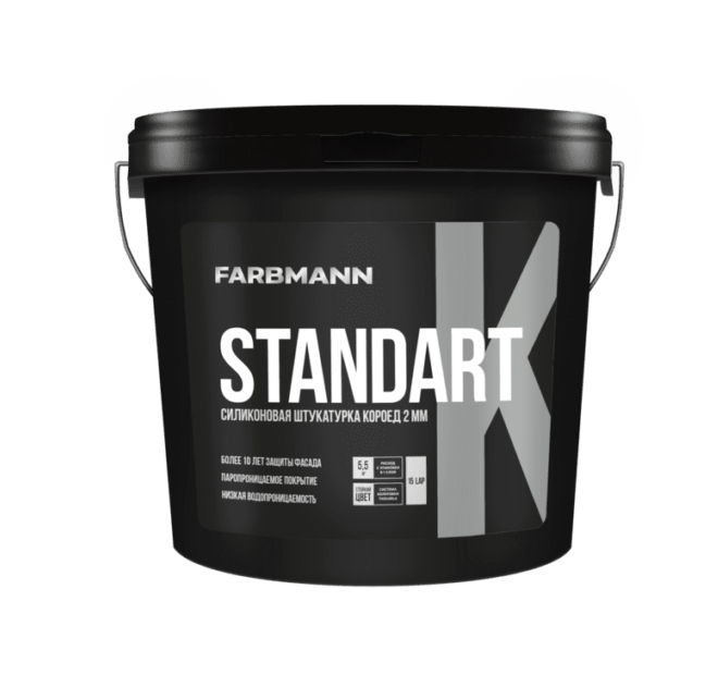 Farbmann Standart K — декоративна силіконова штукатурка короїд 2 мм (База LAP), 4,5 кг