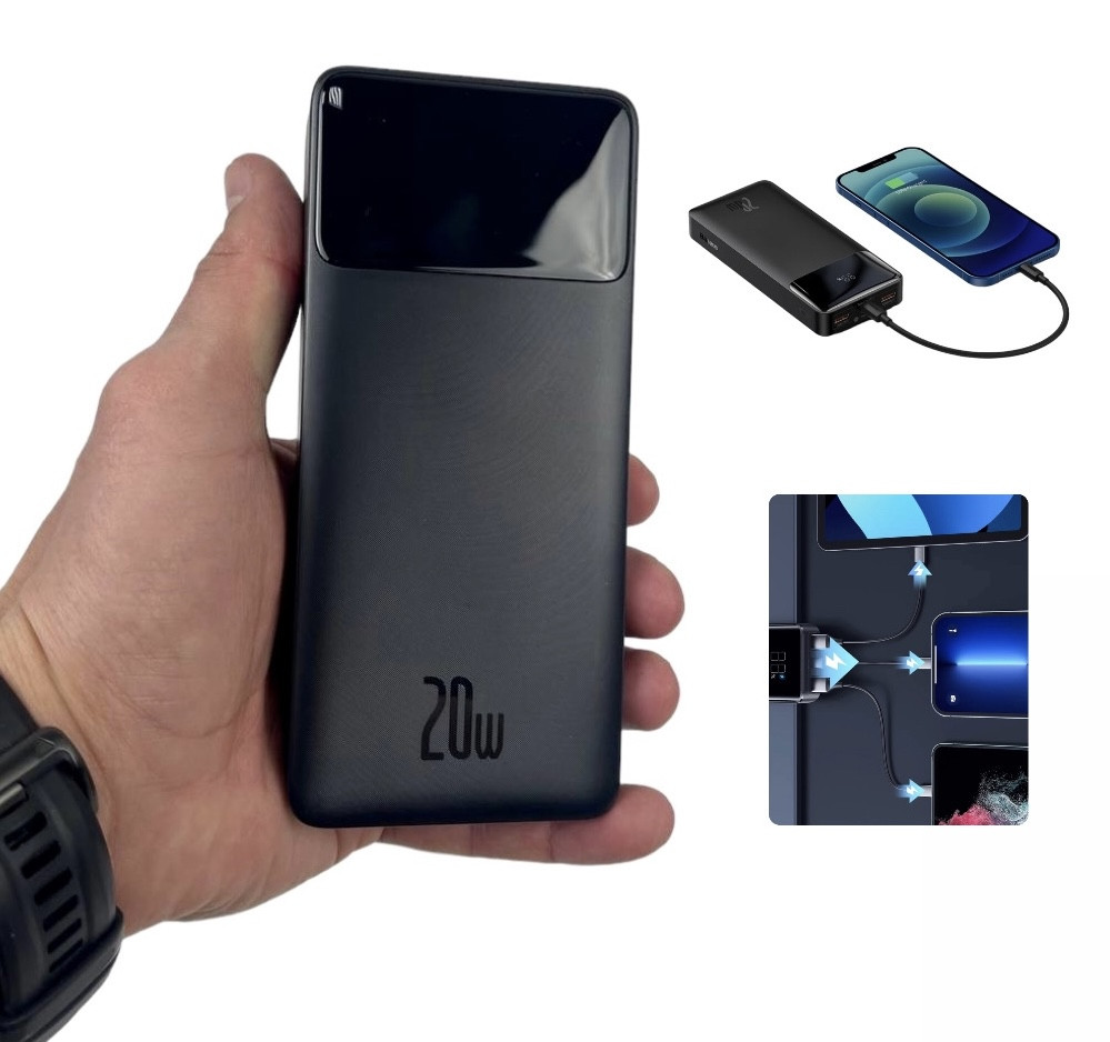 Повербанк BASEUS 20000 mAh Power Bank (20W) Оригінал..зовнішній акумулятор павербанк, фото 1