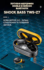 Bluetooth навушники Shock Bass TWS-Z7 для телефону та ПК Xiaomi, Samsung, IPhone, фото 3