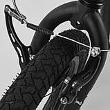 Самокат двоколісний дитячий Corso CR-T 7171 з великими колесами, Чорний, колеса надувні 12", від 3 років, фото 5