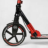 Двоколісний самокат для підлітків і дітей Best Scooter 10304 Червоний, колеса PU 230/200 мм, з фарою, до 100 кг, фото 3