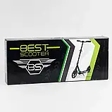 Двоколісний самокат Best Scooter 75186 Чорно-синій, з колесами PU-230/215 мм, амортизацією, до 100 кг, фото 7