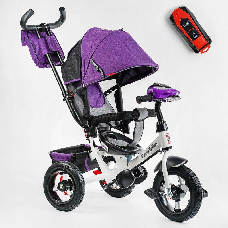 Дитячий велосипед триколісний із ручкою Best Trike 3390 / 15-708 з надувними колесами, з пультом і фарою з USB