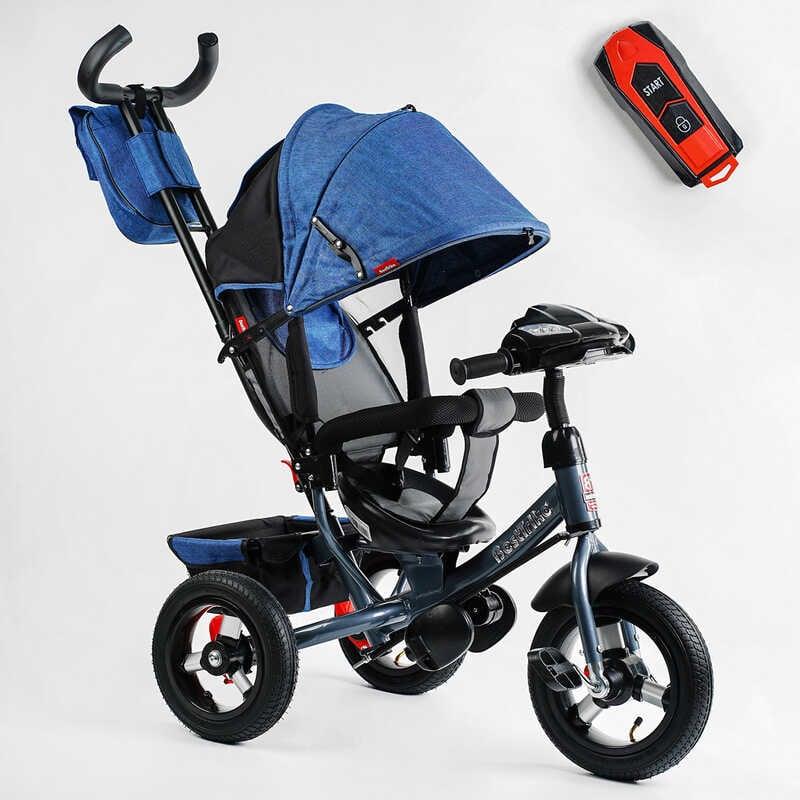 Дитячий велосипед триколісний із дахом Best Trike 3390 / 16-899 з надувними колесами, з пультом і фарою з USB