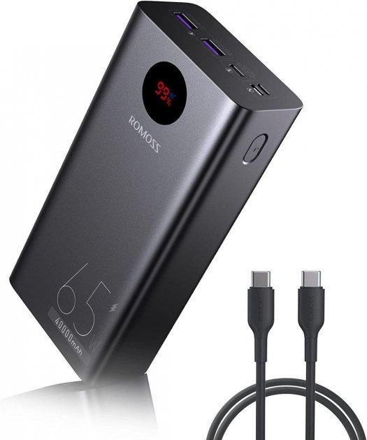 Зовнішній акумулятор Romoss 40000mah power bank 65w, повербанк (PEA40-282)