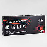 Двоколісний самокат Best Scooter 23023 Чорно-жовтогарячий, з колесами PU — 200 мм, 2 м'якою амортизаторами, до 100 кг, фото 7