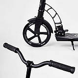 Самокат двоколісний Best Scooter 47351 Чорний, PU 230/180 мм, амортизація, кермо 360°, до 100 кг, фото 4