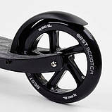 Самокат двоколісний Best Scooter 47351 Чорний, PU 230/180 мм, амортизація, кермо 360°, до 100 кг, фото 5