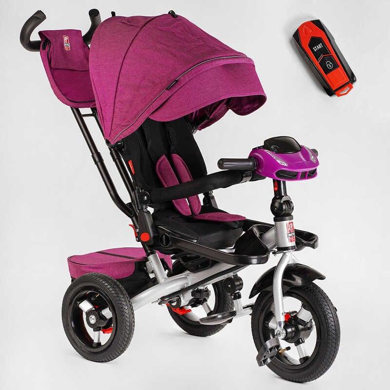 Дитячий велосипед коляска триколісний з батьківською ручкою Best Trike 6088 F — 844-02 з надувними колесами