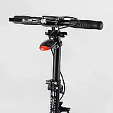 Двоколісний самокат Best Scooter L-22066 Зелений, з фарою, 2 амортизатори, ручне гальмо, до 100 кг, PU 200 мм, фото 5