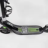 Двоколісний самокат Best Scooter L-22066 Зелений, з фарою, 2 амортизатори, ручне гальмо, до 100 кг, PU 200 мм, фото 8