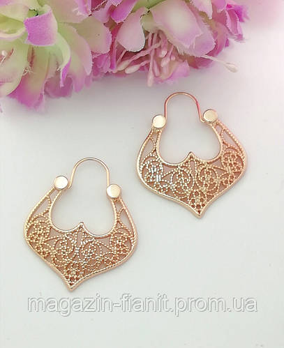 Сережки "циганські " Xuping медицинское золото , медзолото, позолота ...