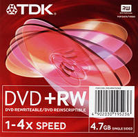 Диск DVD+RW TDK 4.7 Gb 4x Slim