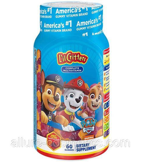 Дитячі мультивітаміни L'il Critters Daily Multivitamin Gummy Vites Paw Patrol 60 жувальних таблеток