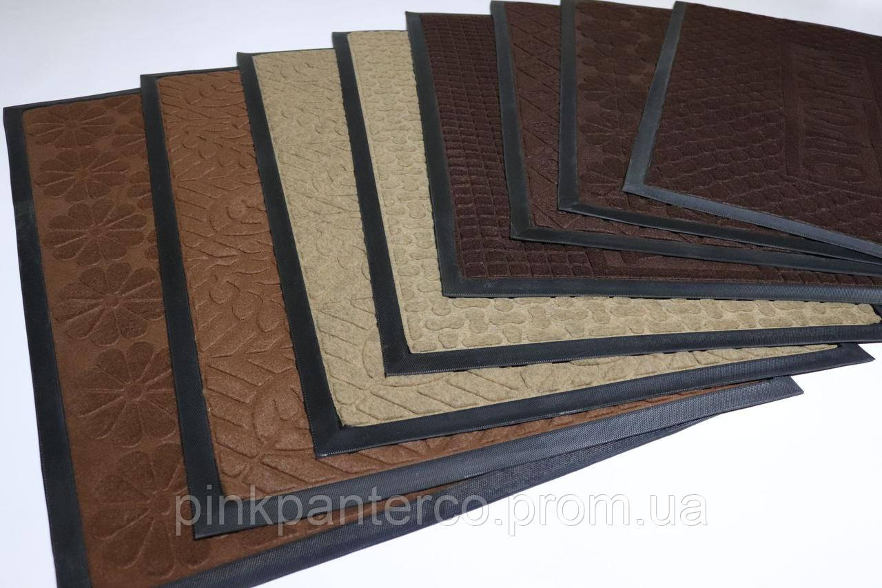 Килимок підлоговий вхідний Придверний 60*90 см "Борт" для дому борт із ворсом