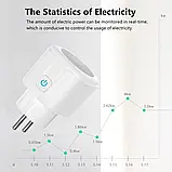 WI-FI розетка 20А Smart Plug з моніторингом електроенергії, енергометром Tuya Smart Life, фото 3