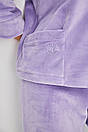 Піжама жіноча однотонна велюрова лавандова Modna KAZKA MKRM4033-2, фото 4