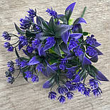 Букет пластиковий самшит із хмелем фіолетовий 36 см, фото 2