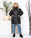 Жіноча зимова куртка жіноча на синтепоні прямого крою з накладними кишенями розміри 48-50,52-54,56-58, фото 3