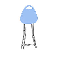 Складной стул табурет Lesko LY-13 Blue для дома пикника дачи пластиковый