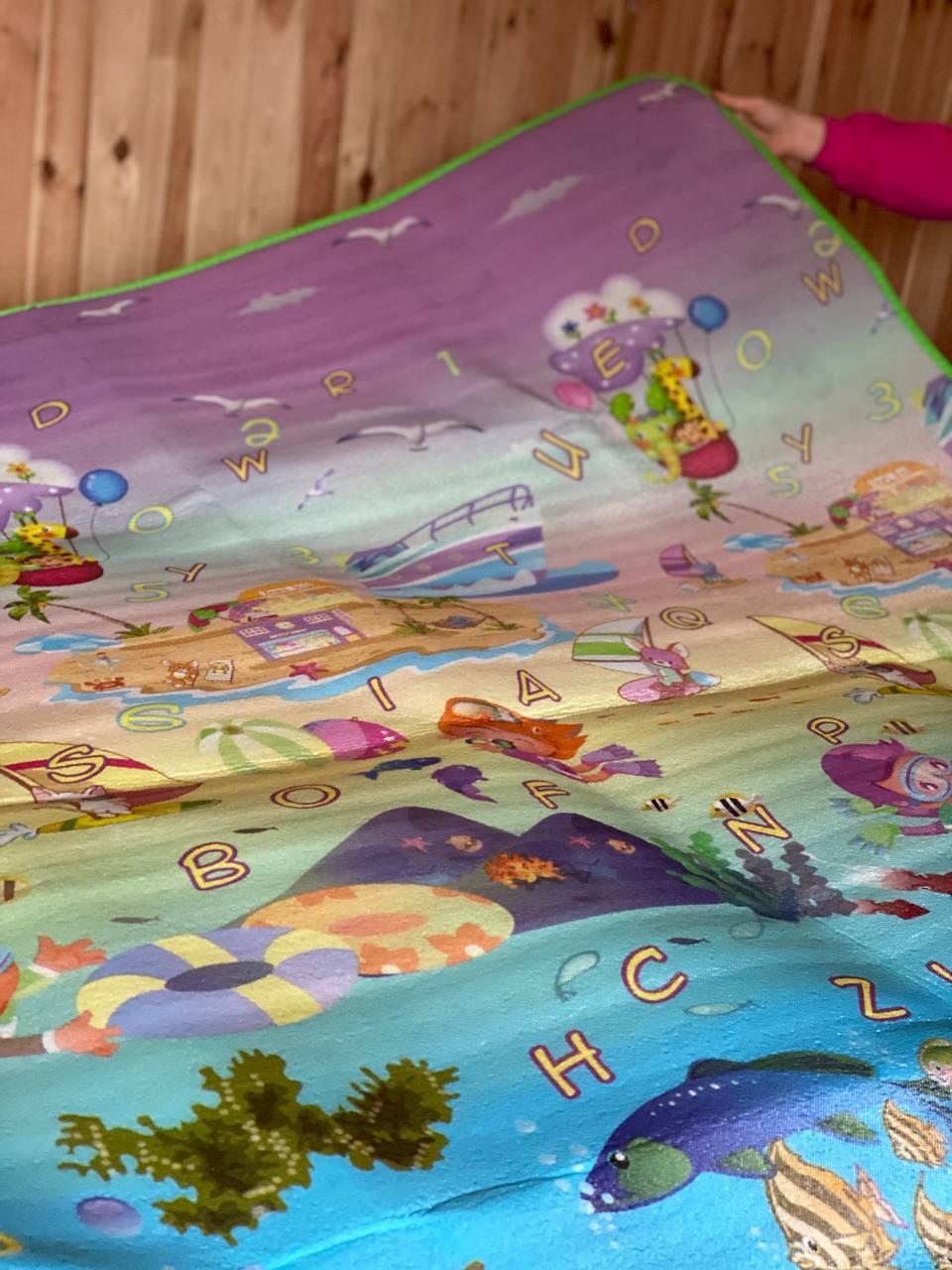 Ігровий підлоговий теплий килимок, бебіпол, букви цифри 196х177 мм
