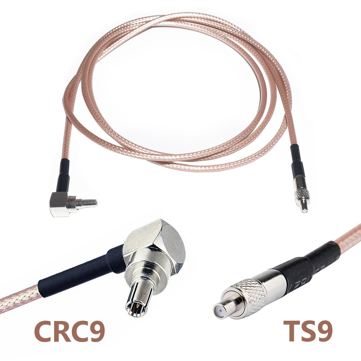 Подовжувач антенний CRC9 Male - TS9 Female 50 см 0.5м для 4G 3G GSM модему, кабель RG316, пігтейл перехідник
