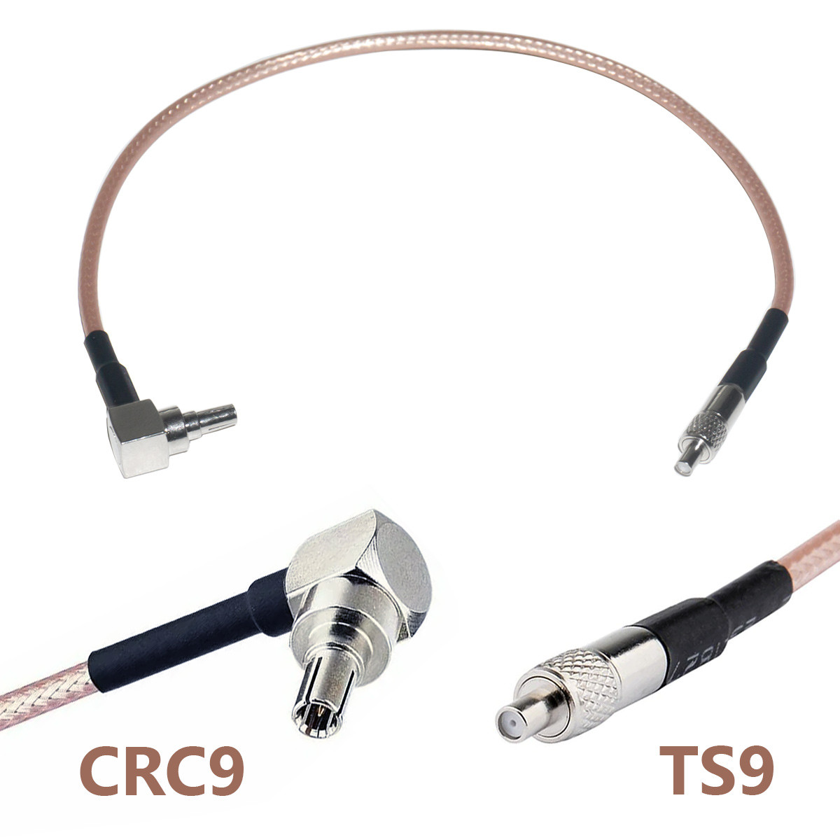 Перехідник антенний CRC9 Male - TS9 Female 20 см для 4G 3G GSM модему, кабель RG316, пігтейл подовжувач